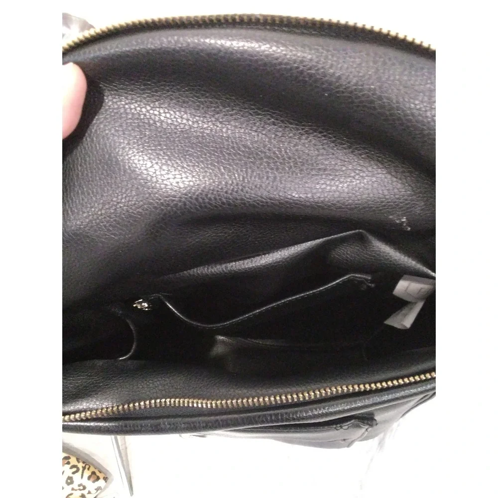 Fawn Design Diaper‎ Bag Backpack Black Faux Leather Gold Hardware Convertible
